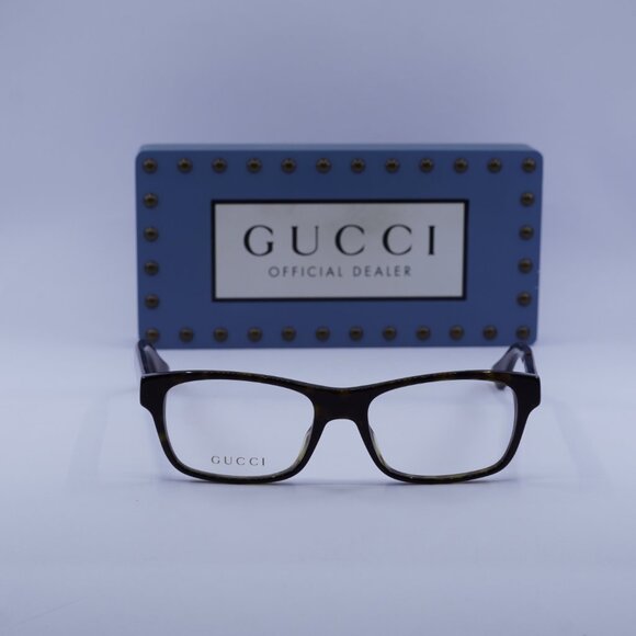Gucci GG0006O 009 Rectangle Eyeglasses - Havana 55mm - Picture 4 of 10